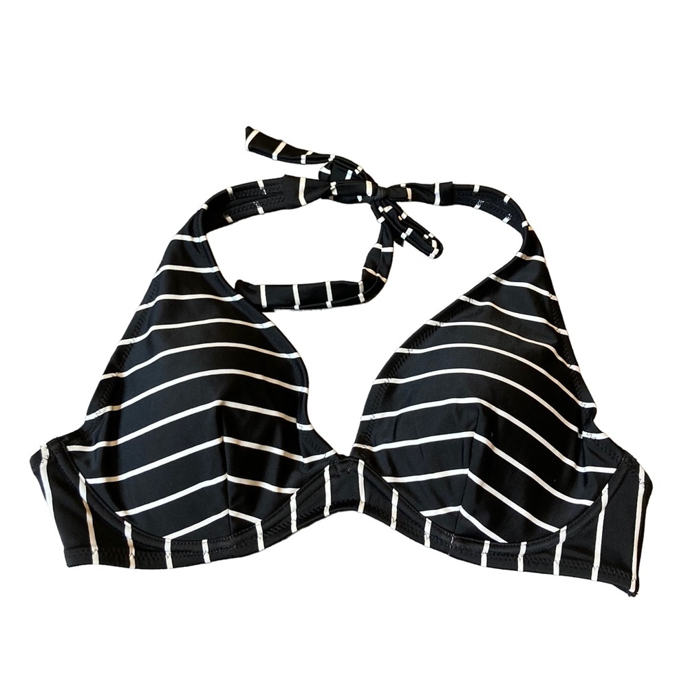 Old Navy Black Stripe Bikini Swim Top